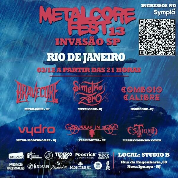 SIMETRIA ZERO grupo se apresentará no Metalcore Fest 13 no dia 3 de